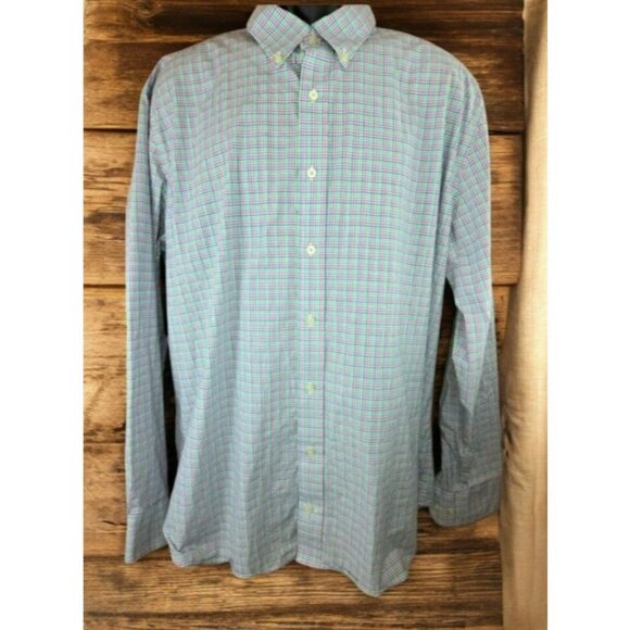 Southern Tide Mens Trim Fit Dress Shirt XXL Cotton Stretch Plaid - Picture 1 of 6